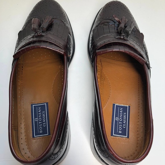 Bostonian Classics First Flex Tassel Wingtip Leather Loafers - Size 8 - Picture 8 of 10